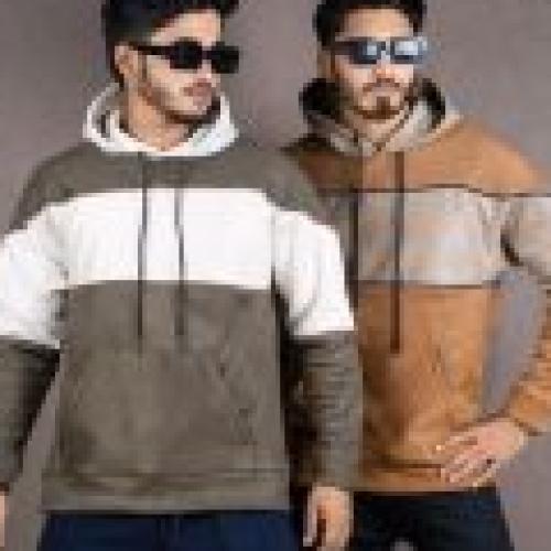 Hoodie--Hoodie Velvet fabric Contrast color