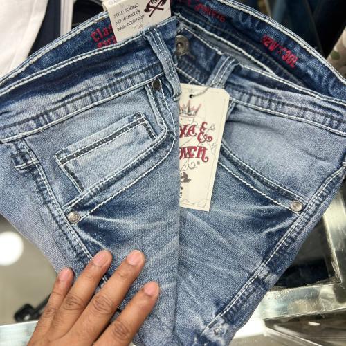 Pant--Jeans Pant Denim Fabric-Classic Distressed Jeans Straight Fit