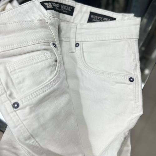 Pant--Jeans Pant Denim Fabric-Classic Distressed Jeans Straight Fit