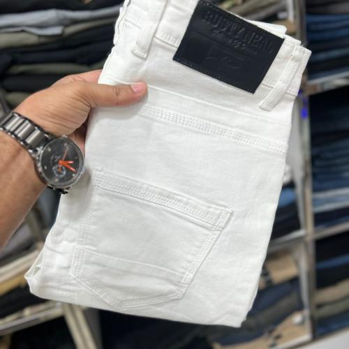 Pant--Jeans Pant Denim Fabric-Classic Distressed Jeans Straight Fit