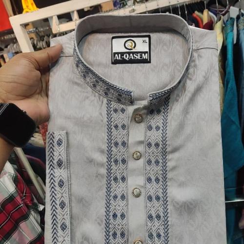 Super Exclusive Embroidery Design Panjabi  Jacket Fabric